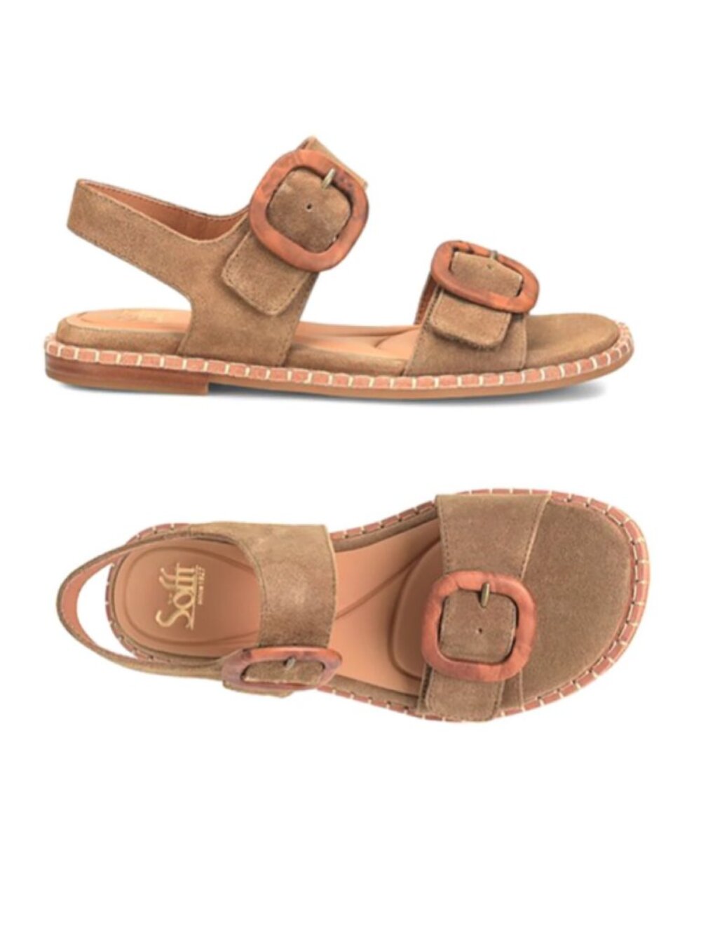 Sofft Napa Sandals Oak Brown Leather Women Size 11